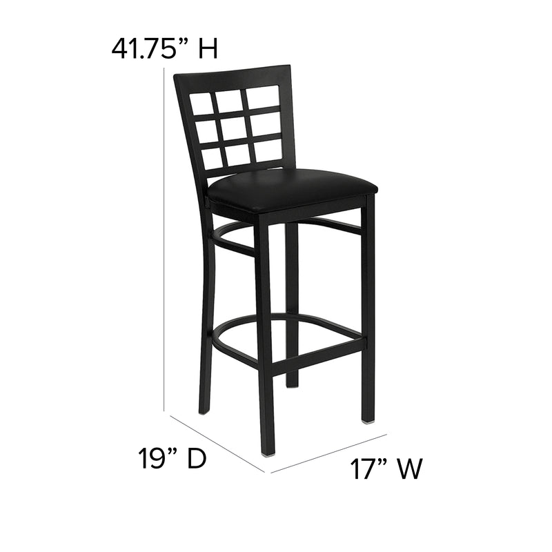 Black Window Stool-Black Seat