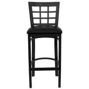 Black Window Stool-Black Seat