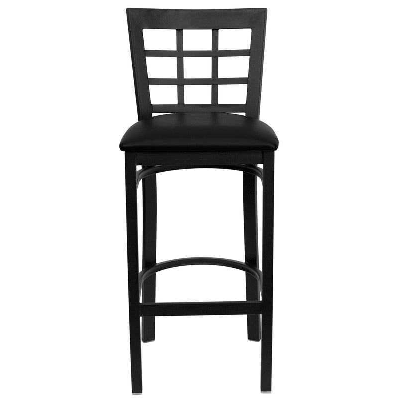 Black Window Stool-Black Seat