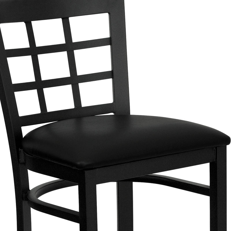 Black Window Stool-Black Seat