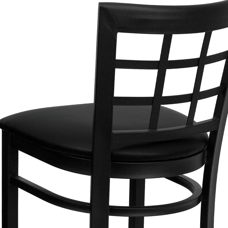 Black Window Stool-Black Seat