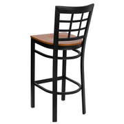Black Window Stool-Cherry Seat