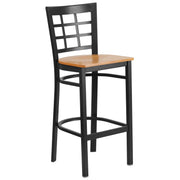 Black Window Stool-Nat Seat
