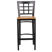 Black Window Stool-Nat Seat