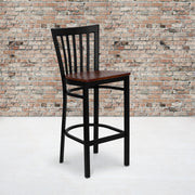 Black School Stool-Cherry Seat
