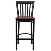 Black School Stool-Cherry Seat