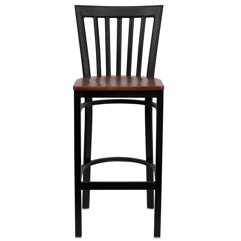 Black School Stool-Cherry Seat