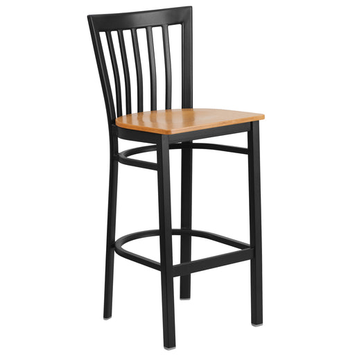 Black School Stool-Nat Seat