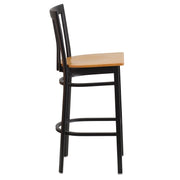Black School Stool-Nat Seat