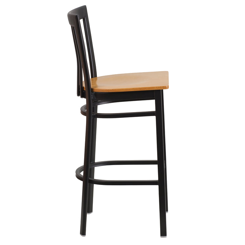 Black School Stool-Nat Seat