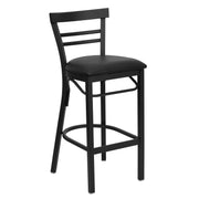 Black Ladder Stool-Black Seat