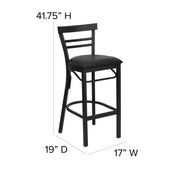 Black Ladder Stool-Black Seat