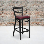 Black Ladder Stool-Burg Seat