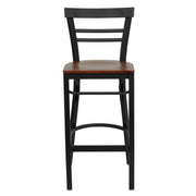 Black Ladder Stool-Cherry Seat
