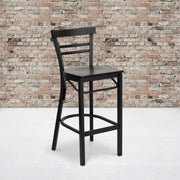 Black Ladder Stool-Mah Seat
