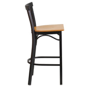 Black Ladder Stool-Nat Seat