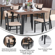 Natural Wood Seat Dining Chair