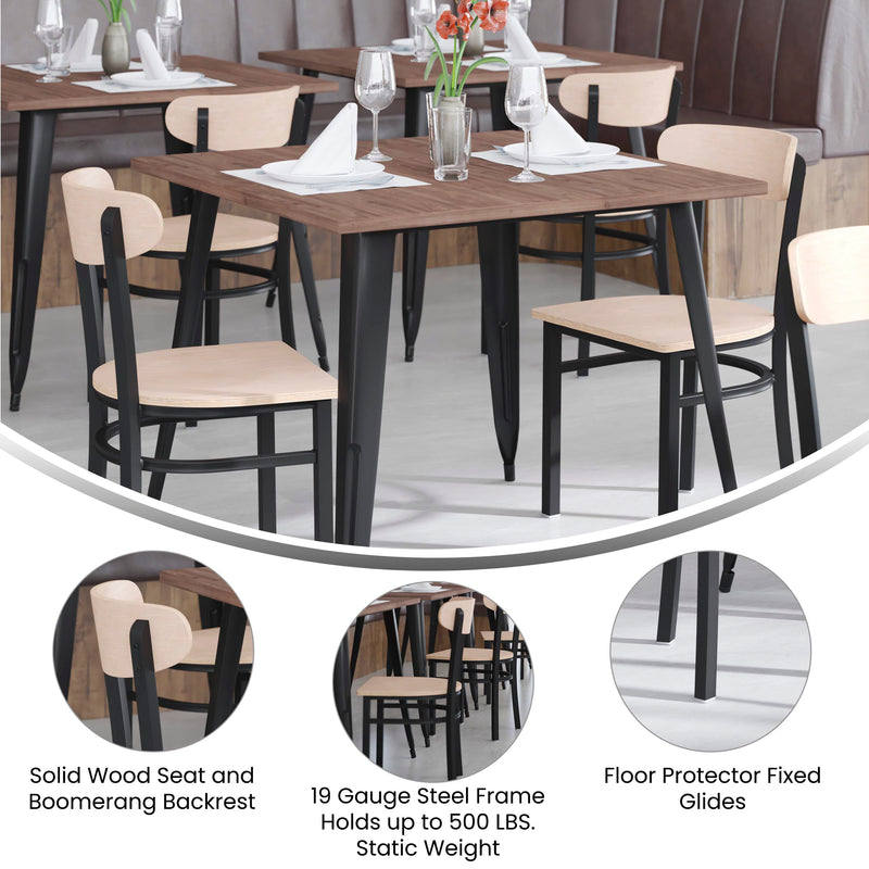 Natural Wood Seat Dining Chair
