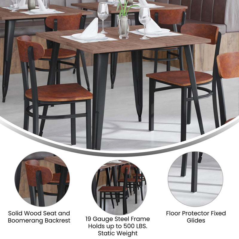 Walnut Wood Seat Dining Chair