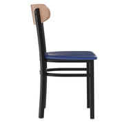 Blue Vinyl/Wood Back Chair