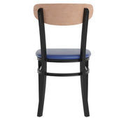 Blue Vinyl/Wood Back Chair