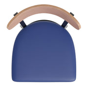Blue Vinyl/Wood Back Chair