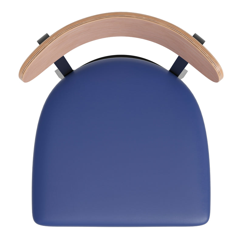 Blue Vinyl/Wood Back Chair