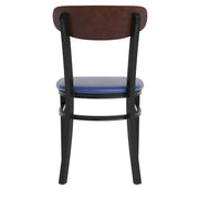Blue Vinyl/Wood Back Chair