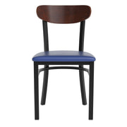 Blue Vinyl/Wood Back Chair