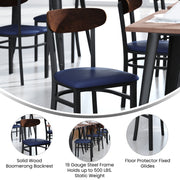 Blue Vinyl/Wood Back Chair