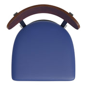 Blue Vinyl/Wood Back Chair
