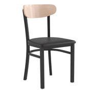 Black Vinyl/Wood Back Chair
