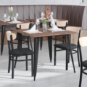 Black Vinyl/Wood Back Chair