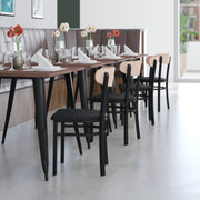 Black Vinyl/Wood Back Chair