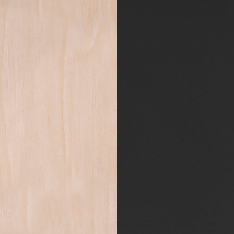 Black Vinyl/Wood Back Chair