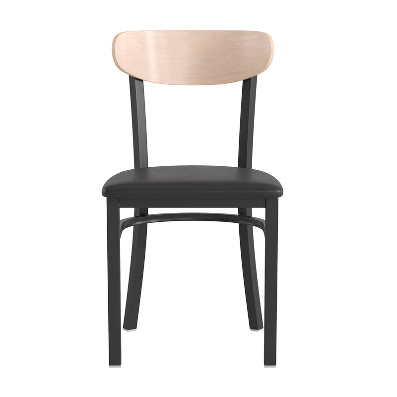Black Vinyl/Wood Back Chair