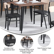 Black Vinyl/Wood Back Chair