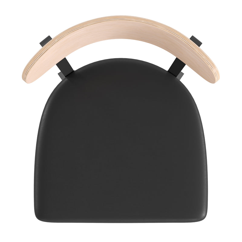 Black Vinyl/Wood Back Chair