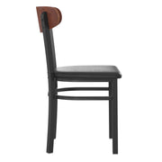 Black Vinyl/Wood Back Chair