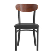 Black Vinyl/Wood Back Chair
