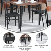 Black Vinyl/Wood Back Chair