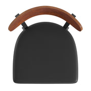 Black Vinyl/Wood Back Chair