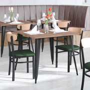 Green Vinyl/Wood Back Chair