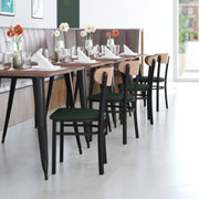 Green Vinyl/Wood Back Chair