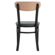 Green Vinyl/Wood Back Chair