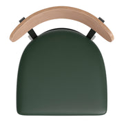 Green Vinyl/Wood Back Chair