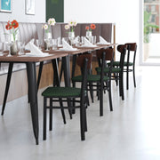 Green Vinyl/Wood Back Chair