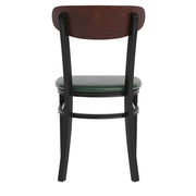 Green Vinyl/Wood Back Chair