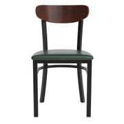 Green Vinyl/Wood Back Chair