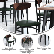 Green Vinyl/Wood Back Chair